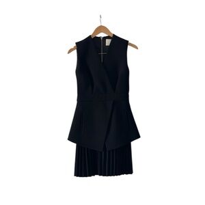 Dion Lee Black Blazer Suit Pleated Dress Size 2